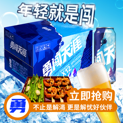 雪花勇闯天涯啤酒【500ml*12罐】精选醇厚啤酒聚会饮品夏天