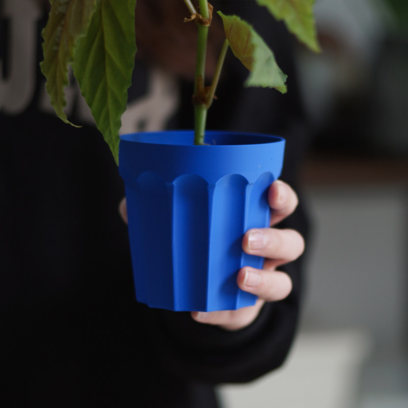 植角九十度|克莱因蓝花盆塑料小套盆室内桌面花烛彩叶芋热植花盆
