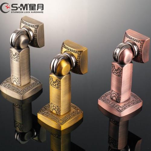 中式门吸仿古铜加厚门吸门碰地碰黄古铜门吸卫生间铜门吸强磁墙吸