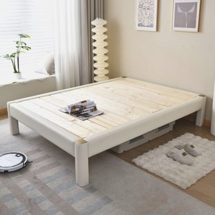 实木静音排骨架床床架子无床头床定制任意尺寸高脚儿童榻榻米皮床