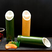 日料刺身摆盘日式 饰摆件 竹形清酒壶干冰杯小壶意境冷菜海鲜姿造装