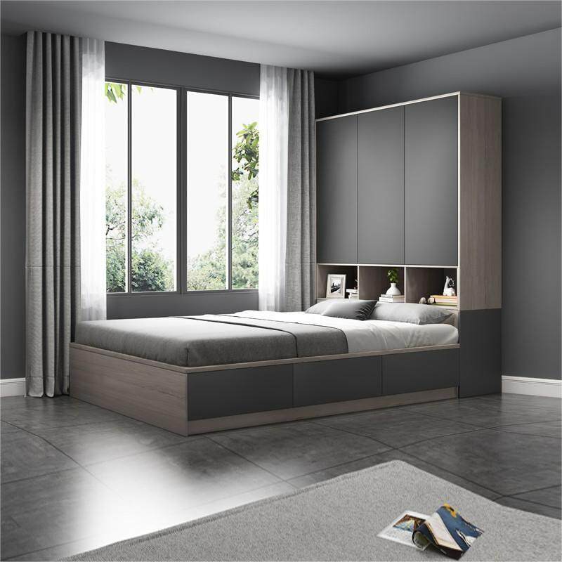 实木多层板儿童榻榻米床衣柜一体小户型带书桌塌塌米次卧室收纳床