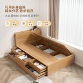 北欧高箱储物儿童床1.2m单人床现代简约1.35m多功能抽屉收纳盒床
