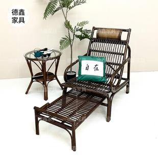 藤躺椅大人折叠午休睡椅老人家用逍遥椅懒人休闲阳台藤编藤椅躺椅