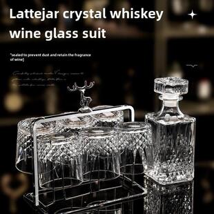 欧式密封威士忌酒杯套装酒瓶洋酒瓶子水晶玻璃清光酒樽家用醒酒器