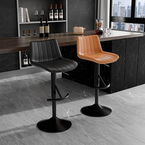 轻奢高级感升降旋转家用吧台椅酒吧高脚凳岛台厨房收银柜台靠背椅