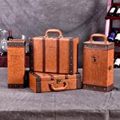 礼盒 葡萄酒皮箱 红酒盒子 高档红酒包装 双支红酒包装 盒现货定制