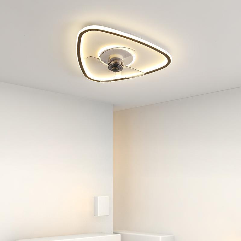 风扇灯吸顶灯卧室餐厅客厅家用房间隐形电扇吊扇灯一体三角风扇灯