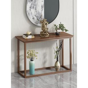 新中式玄关桌子入户进门靠墙边桌窄条案供桌家用实木端景台装饰台