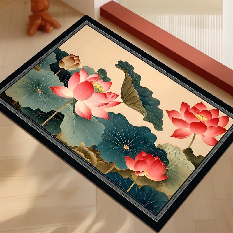 荷花卫生间地垫软硅藻泥吸水垫浴室防滑垫洗手间厕所厨房门口脚垫