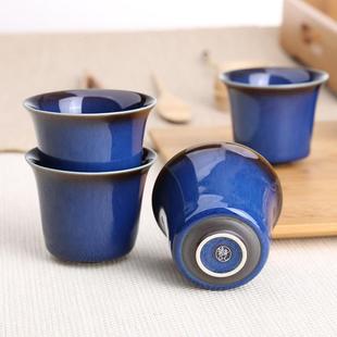 台湾宜龙 蓝翠玉兔毫釉茶杯单杯品茗杯家用陶瓷小杯子茶壶茶海套装