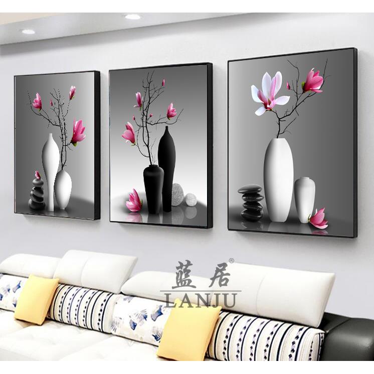 沙发背景墙画客厅装饰画壁画挂画北欧风格画新中式三联画简约现代