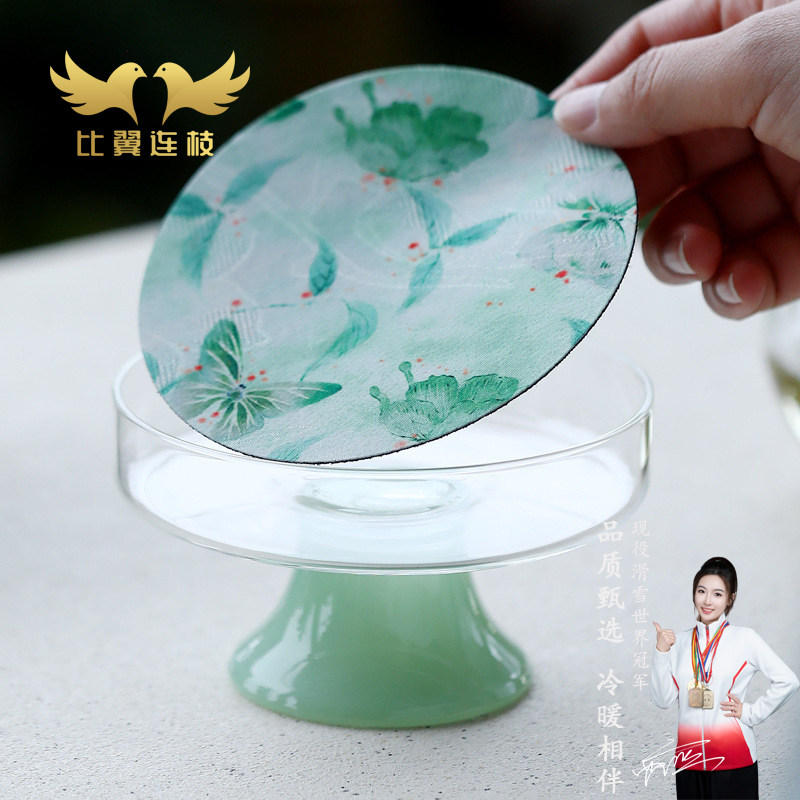 【比翼连枝】什锦高硼硅玻璃高足壶承果盘精致点心果盘茶点盘茶具
