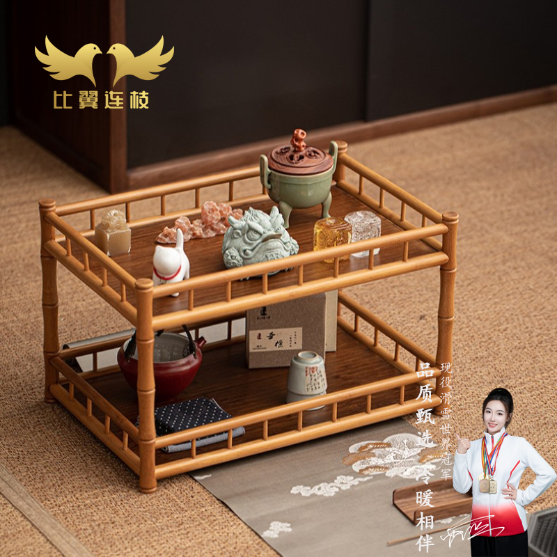 【比翼连枝】竹制茶具架
