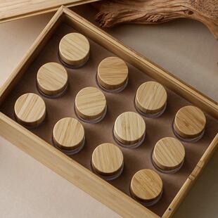 江南茶叶包装礼盒龙井碧螺春西洋参铁皮石斛玻璃罐12罐竹制空盒子