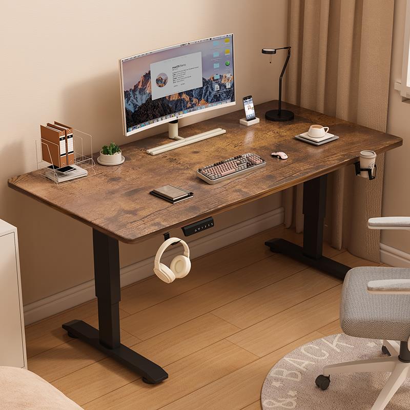 实木电动升降桌智能电脑桌电竞桌子家用学习桌办公桌书桌工作台