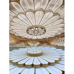 婚庆道具铁艺发光花瓣吊顶灯箱婚礼堂舞台布置装饰宴会酒店挂件灯