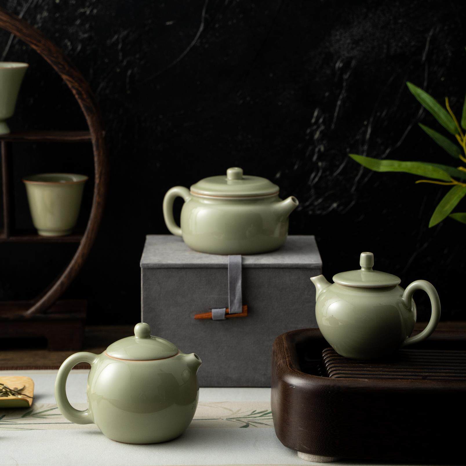 玉堂窑茶具主人杯泡茶壶集思壶西施壶德钟 钟壶陶瓷品茗轻奢