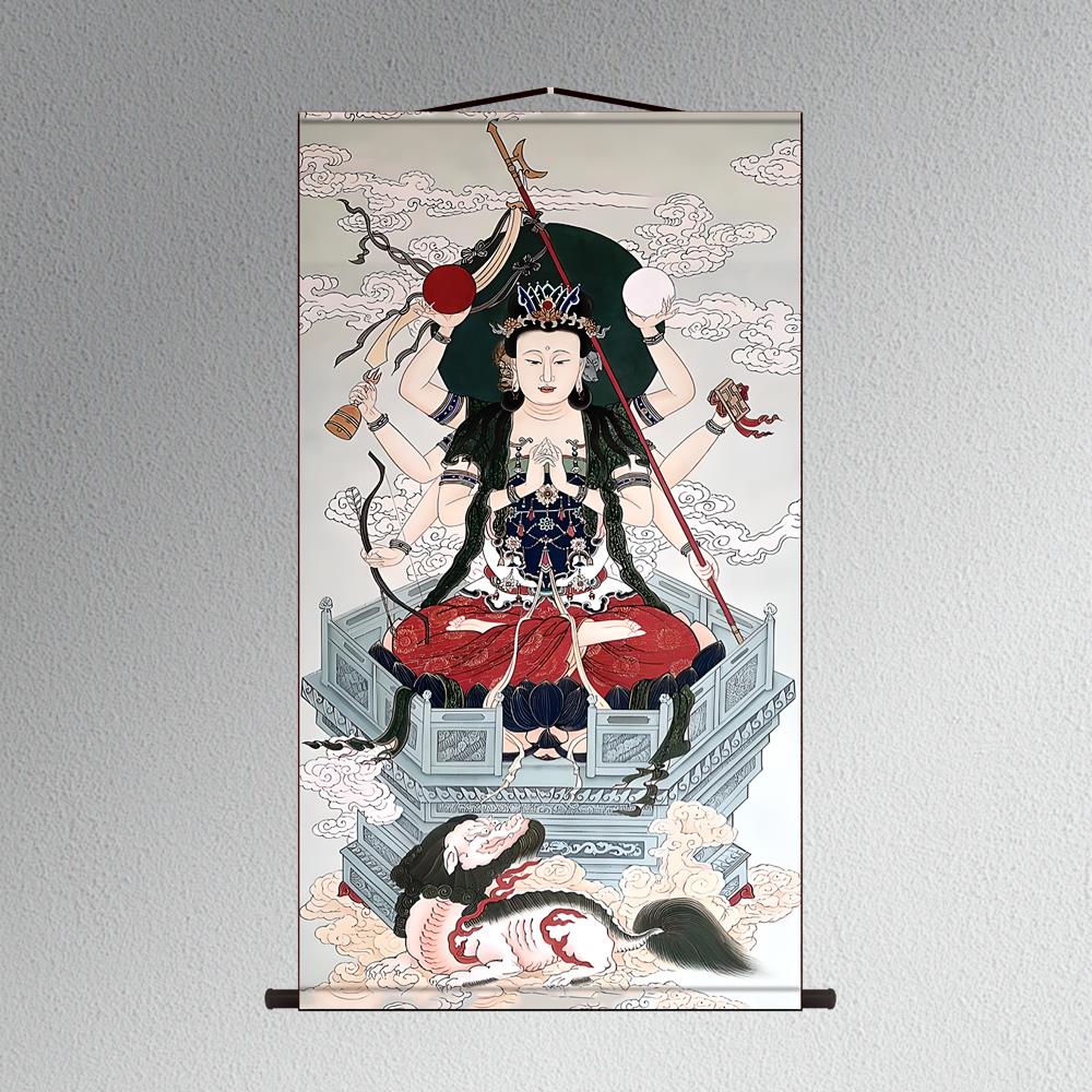 道家道观斗姆元君斗母斗姥画像挂画卷轴挂轴装饰画玄关