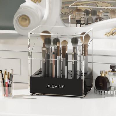 化妆刷桶收纳筒收纳盒带盖子防尘美妆刷眉笔眉刷大容量收纳桶整理