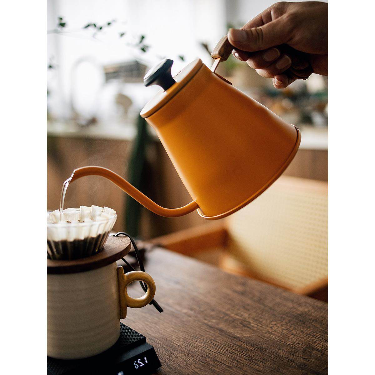 半宅咖啡手冲壶燃气灶电磁炉通用带温度计细嘴壶户外露营烧水壶,餐饮具,手冲壶,淘宝优惠券,粉丝福利购,淘宝优惠卷