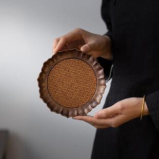 北美胡桃木莲花藤垫壶承壶垫壶托干泡盘中式干泡台茶杯托