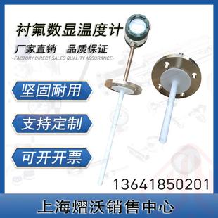 防爆数显温度计衬氟烧结四氟耐腐蚀电池供电WSD100温度计上海熠沃