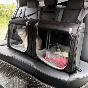 车载猫窝小型犬狗笼子宠物外出猫笼D汽车座椅便携猫包可折叠猫帐