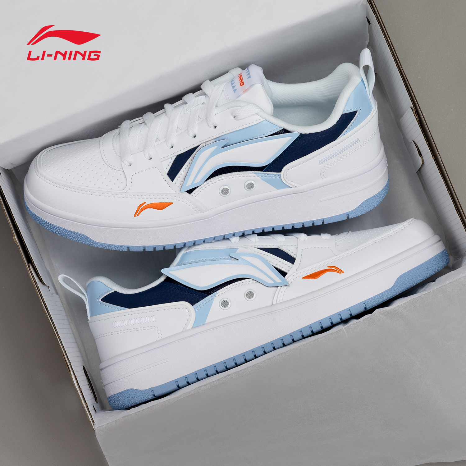 李宁板鞋男鞋空军一号低帮休闲鞋