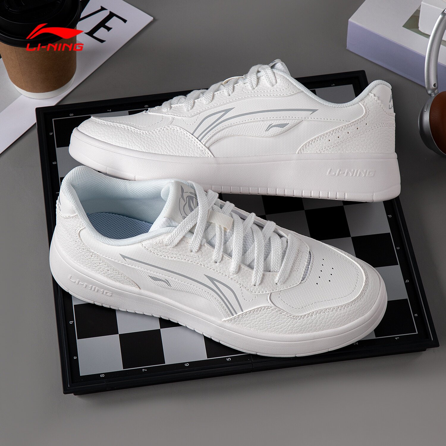 李宁板鞋男鞋穗岁2026春季新款透气百搭舒适小白鞋男士休闲运动鞋