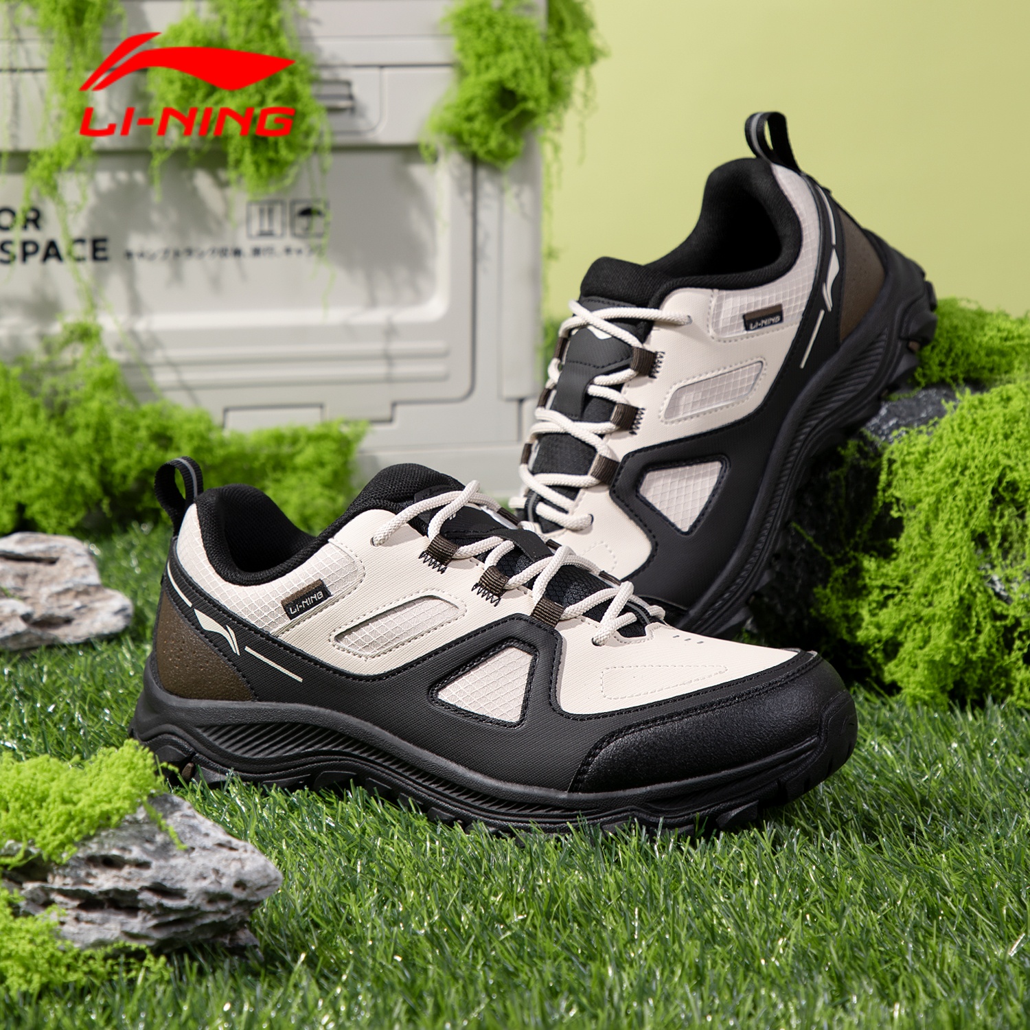 李宁男款低帮复古增高耐磨