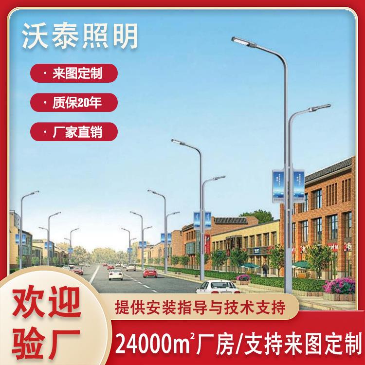 户外LED双臂市电路灯6米市政工程道路照明灯新农村建设路灯杆直杆