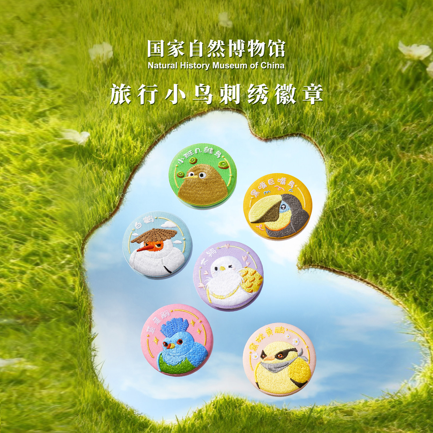 国家自然博物馆 旅行小鸟徽章刺绣吧唧鸟类爱好者生日新年礼物