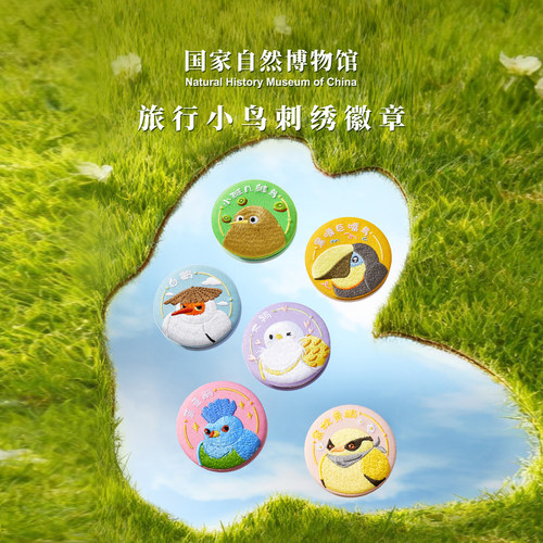 国自博旅行小鸟徽章刺绣吧唧