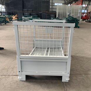 金属周转箱物料框折叠堆垛网箱网格周转筐车间周转铁箱铁屑箱
