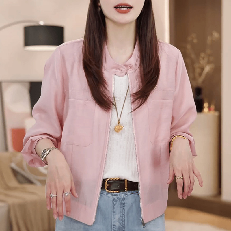 小立领设计天丝醋酸轻薄防晒衣女