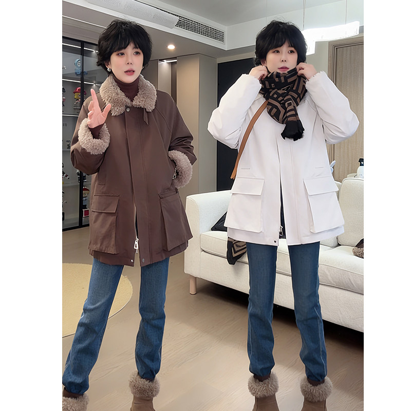 【小个子微胖专属】宽松显瘦高级感环保毛领90白鸭绒派克羽绒服女