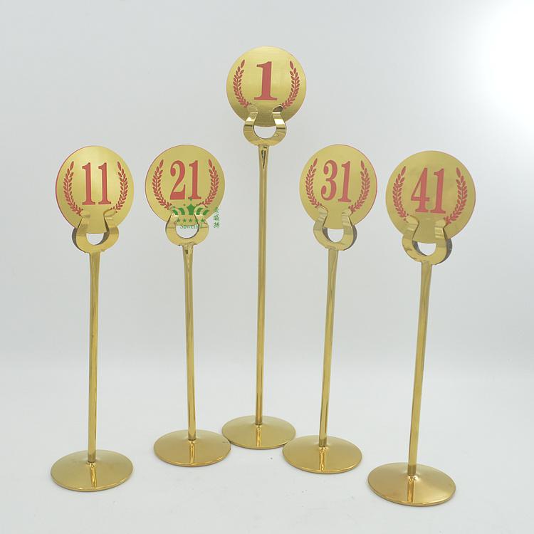 圆形数字牌雕刻婚庆桌卡婚礼台牌仿不锈钢号码牌餐厅桌双面号牌