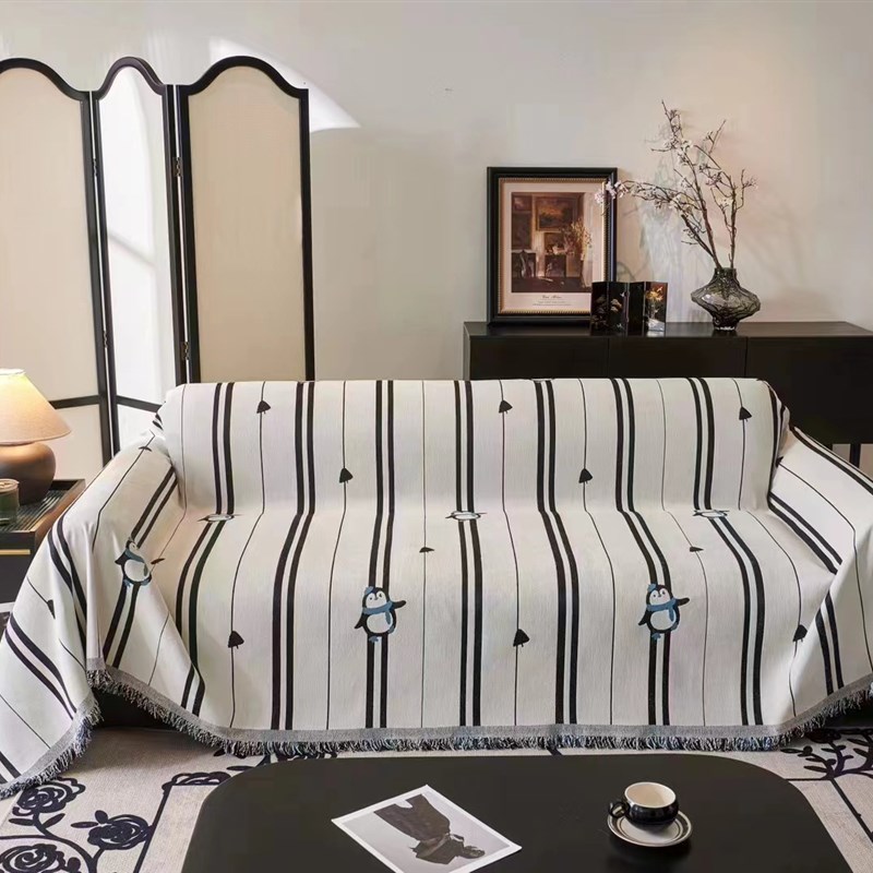 荷兰绒沙发盖布高级感防猫抓奶油风沙发套罩冬季全盖沙发毯沙发巾