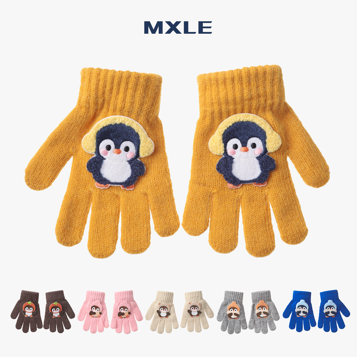 秋冬季儿童手套毛线防寒保暖卡通