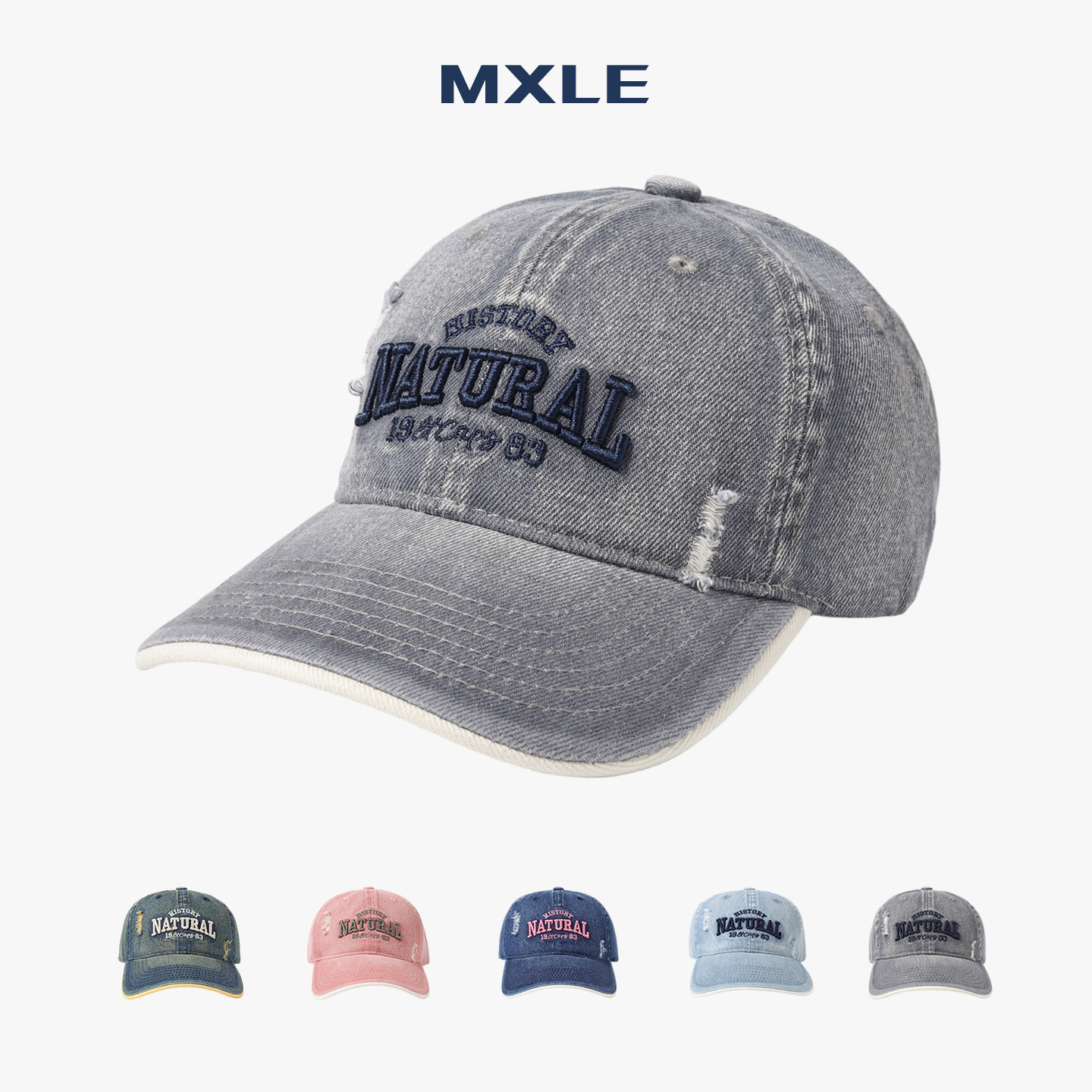 春秋季美式复古牛仔棒球帽男童百搭字母刺绣鸭舌帽女童遮阳防晒帽