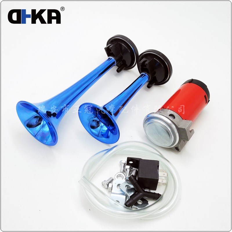 DHKA亚冠-AS042CB现货 塑料双管电动泵气喇叭12V金属色汽车摩托车