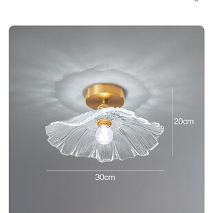 网红入户玄关吸顶灯全铜轻奢玻璃简约过道走廊灯创意复古阳台灯具