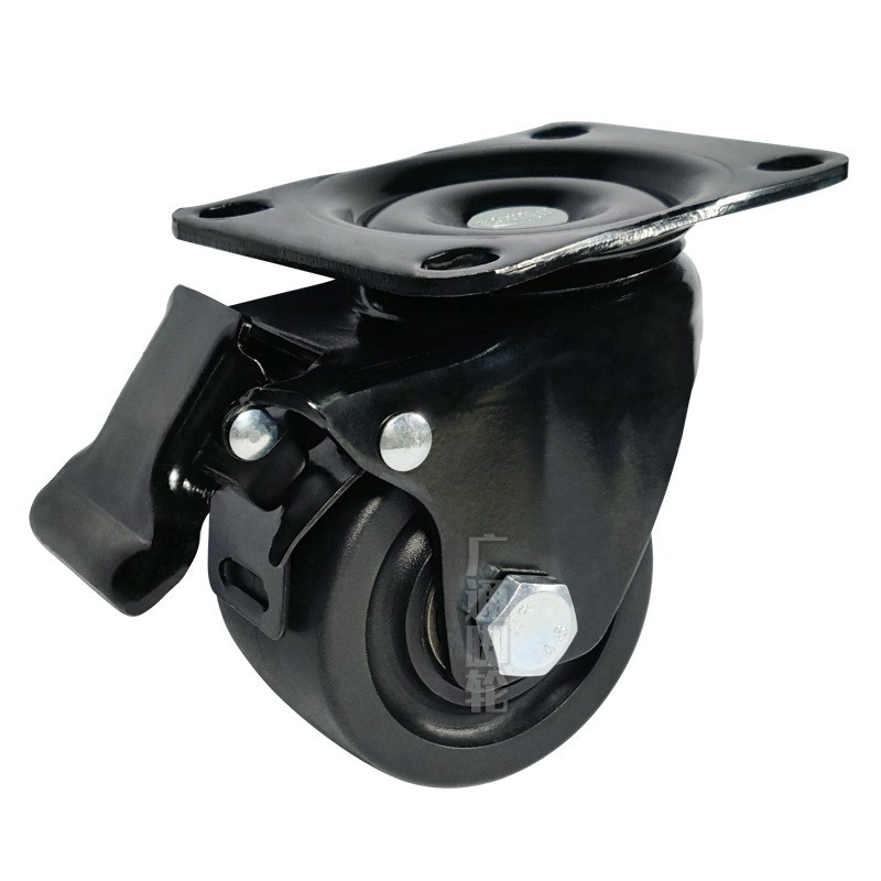 3寸重载型脚轮万向/刹车工业机器械设备尼龙牛仔轮E-CBT01-D75-PF