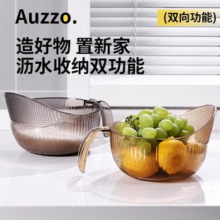 厨房淘米神器洗米筛淘米盆不漏米带手柄家用洗水果洗菜盆沥水篮子