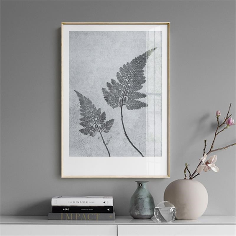 植物树叶美式复古叶脉客厅沙发背景墙组合装饰画现代简约书房挂画图片
