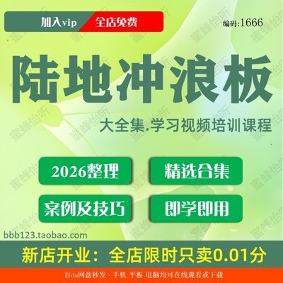 1666陆地冲浪板学习视频大合集零基础从入门到精通