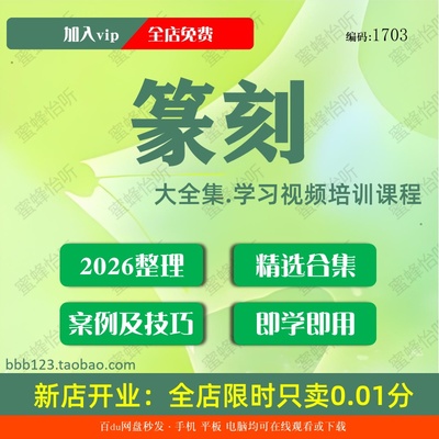 篆刻学习视频大合集零基础从入门到精通