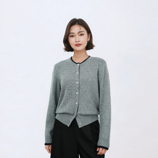 时尚 外搭早秋洋气款 女士小香风针织开衫 1N6303 大娇来了