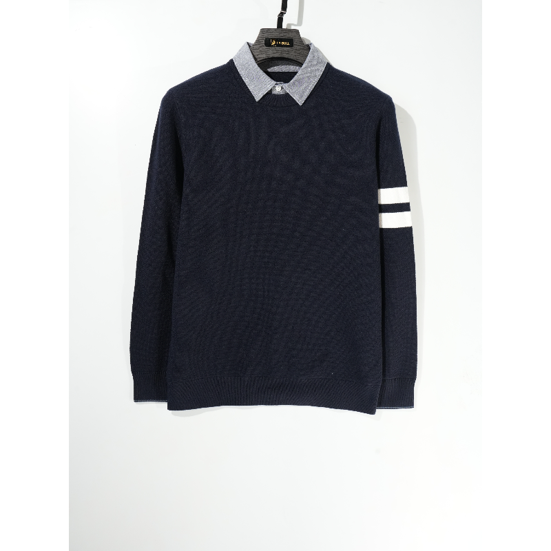 【芳芳力荐】秋冬男士假两件针织衫1Q813